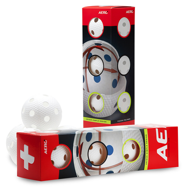 AERO PLUS FLOORBALL 4-PACK WHITE